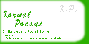 kornel pocsai business card